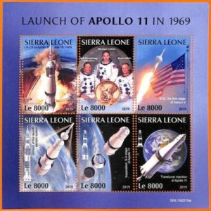 A6879 - SIERRA LEONE, Error, 2019, MISSPERF MINIATURE SHEET: Space, Apollo 11