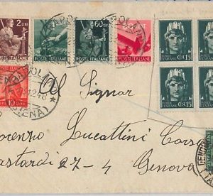 66092 - ITALIA REPUBBLICA storia postale: BUSTA  tassata in SOVRAMISURA! 1948