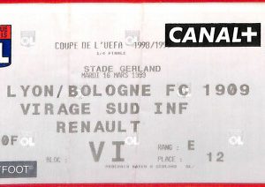 C0900 - Vecchio BIGLIETTO PARTITA CALCIO - 1999/1999: OLYMPIQUE LYON -  BOLOGNA