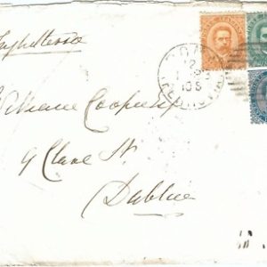 71277 - REGNO: UMBERTO I - STORIA POSTALE :  set di 4 BUSTE per l'IRLANDA 1882