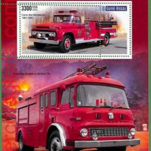 B1546 - GUINE-BISSAU - ERROR MISPERF Stamp Sheet - 2023 -Fire Engines,Transport