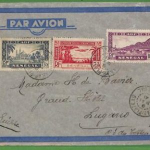 ad6519 - SENEGAL - Postal History - AIRMAIL COVER to Lugano SWITZERLAND 1941