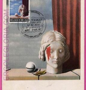 ag3318 - BELGIUM  - POSTAL HISTORY -  Maximum Card  - ART Magritte - 1970