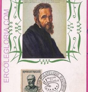 ag3324 - FRANCE - POSTAL HISTORY -  Maximum Card  - ART Michelangelo - 1957