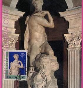 ag3373 - ITALY - POSTAL HISTORY - Maximum Card - ART, Michelangelo - 1974