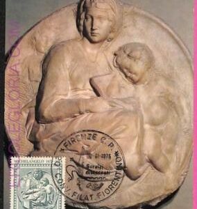 ag3374 - ITALY - POSTAL HISTORY - Set of 2 Maximum Card -ART, Michelangelo-1975