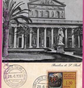 ag3393 - ITALY - POSTAL HISTORY - Maximum Card - Architecture, Roma - 1961