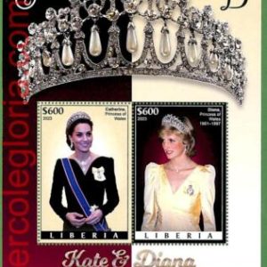 B1607 - LIBERIA -  Stamp Sheet - 2023 - Princesses Kate&Diana