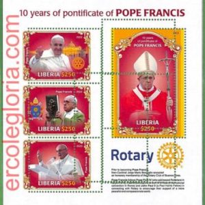 B1608 - LIBERIA - ERROR MISPERF Stamp Sheet - 2023 - Pope Francis