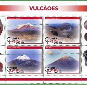 B1602 -  GUINE-BISSAU - ERROR MISPERF Stamp Sheet - 2022 - Geology, Volcanos
