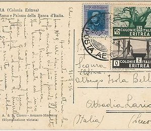 53389 - ITALIA COLONIE: ERITREA  - Storia Postale: CARTOLINA da  ASMARA 1936