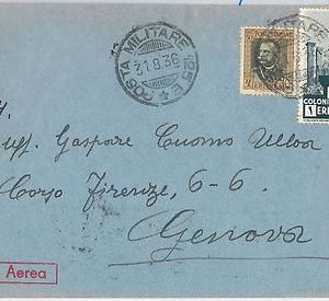 53402 - ERITREA  - Storia Postale: BUSTA con annullo POSTA MILITARE 125E 1936