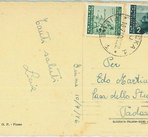 68814 - ISTRIA & LITORALE Sloveno  - Storia Postale -  CARTOLINA da RIJEKA 1976