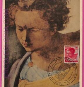 ag3381 - ITALY - POSTAL HISTORY - Maximum Card - ART, Michelangelo - 1961