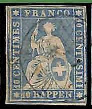 94992cD -   SWITZERLAND - STAMP - Zumstein # 23 Cb - Very Fine  USED