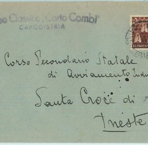 68819 - TRIESTE B - Storia Postale -  BUSTA RACCOMANDATA da  CAPODISTRIA  1950