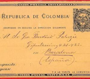 aa2623 - COLOMBIA - POSTAL HISTORY  - STATIONERY CARD from BARRANQUILLA  1900