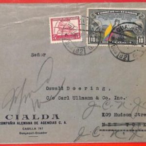 aa2631 - ECUADOR - POSTAL HISTORY -  COVER to the USA 1938 - Flags GEOGRAPHY