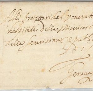BUSTA prefilatelica  da NAPOLI indirizzata a LA SERENISSIMA REPUBBLICA di GENOVA