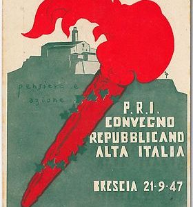 41027 CARTOLINA d'Epoca - BRESCIA   - PUBBLICITARIA: CONVEGNO REPUBBLICANO 1947
