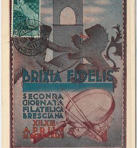41029  CARTOLINA d'Epoca - BRESCIA  - PUBBLICITARIA: Giornata Filatelica 1947