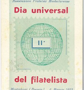 41033   CARTOLINA d'Epoca - BRESCIA - Montichiari: DIA DEL FILATELISTA 1953