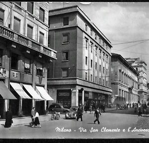 ab1176 - CARTOLINA D'EPOCA - MILANO Città : Via San Clemente