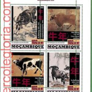 B1649 - MOCAMBIQUE - ERROR MISPERF Stamp Sheet - 2020 - Year of the OX