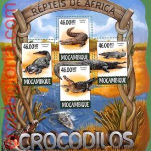B1652 - MOCAMBIQUE - Stamp Sheet - 2015 - Reptiles, Crocodiles