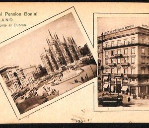 ab1184 - CARTOLINA D'EPOCA - MILANO Città : Hotel Pension Bonini