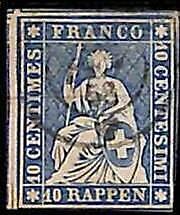 94992dC -   SWITZERLAND - STAMP - Zumstein # 23 Cc -  Fine  USED
