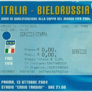 68531- Vecchio BIGLIETTO PARTITA CALCIO - 2004 ITALIA VS BIELORUSSIA