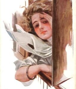 ab6618 - VINTAGE POSTCARD - Glamour Ladies Donnine  ARTIST SIGNED - H  FISHER