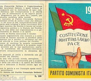 61007 - vintage document  TESSERA D'EPOCA - Partito COMUNISTA ITALIANO 1956
