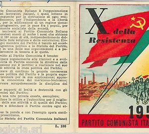 61008 - vintage document  TESSERA D'EPOCA - Partito COMUNISTA ITALIANO 1955