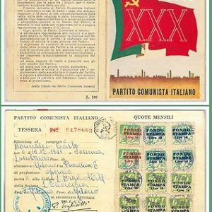 61009 - vintage document  TESSERA D'EPOCA - Partito COMUNISTA ITALIANO 1951