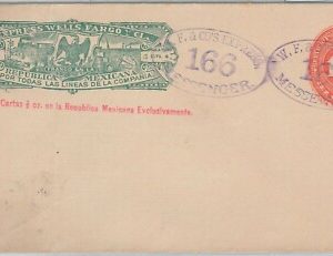 52234  - MEXICO -  POSTAL  HISTORY - STATIONERY  Cover: WELLS FARGO! Eagles