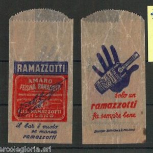 61029 - Vintage SUGAR SACHET - BUSTINA ZUCCHERO D'EPOCA: Ramazzotti MILANO 40'