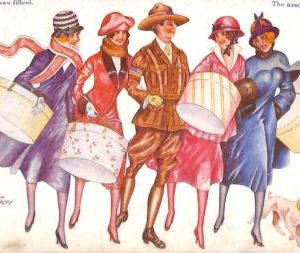 ab6626 - VINTAGE POSTCARD - Glamour Ladies - ARTIST SIGNED - XAVIER SAGER Dog
