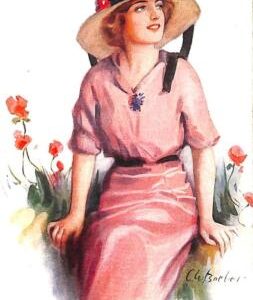 ab6643 - VINTAGE POSTCARD - Glamour Ladies Donnine - ARTIST SIGNED - C.BARBER