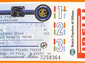 C2029- Vecchio BIGLIETTO PARTITA CALCIO - 1999-2000 INTER VS MILAN