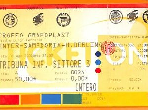 C2308- Vecchio BIGLIETTO PARTITA CALCIO- 2002 INTER VS SAMPDORIA