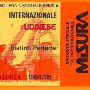 C1952- Vecchio BIGLIETTO PARTITA CALCIO- 1984-85  INTER VS UDINESE
