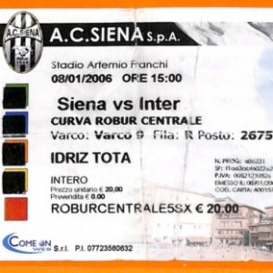 C2090- Vecchio BIGLIETTO PARTITA CALCIO- 2006 SIENA VS INTER