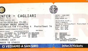 C2193- Vecchio BIGLIETTO PARTITA CALCIO- 2016 INTER VS CAGIARI