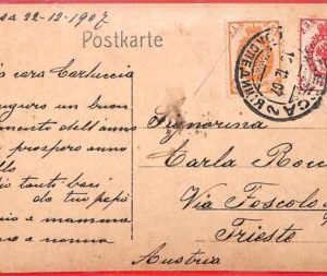 aa1901 - RUSSIA Ukraine - Postal History  - POSTCARD from ODESSA to ITALY 1907