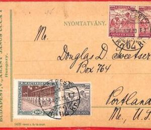 aa1913 - HUNGARY - Postal History - POSTCARD to the USA 1925 - SPORT!