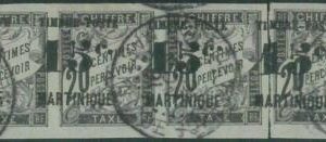 88120 - MARTINIQUE - STAMPS: Yvert  # 21 (3 + 1) with ERROR not catalogued USED