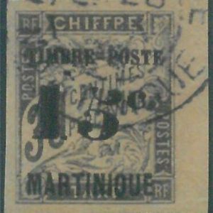 88118 - MARTINIQUE - STAMPS: Yvert  # 22b with ERROR shown in SCHELLER -  USED