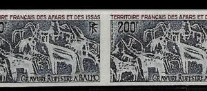 ZA0084a - AFARS et ISSAS - Pair IMPERF STAMPS Rock Carving PREHISTORY 1974 MNH